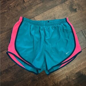 Nike Women's Athletic Shorts in Teal and Pink